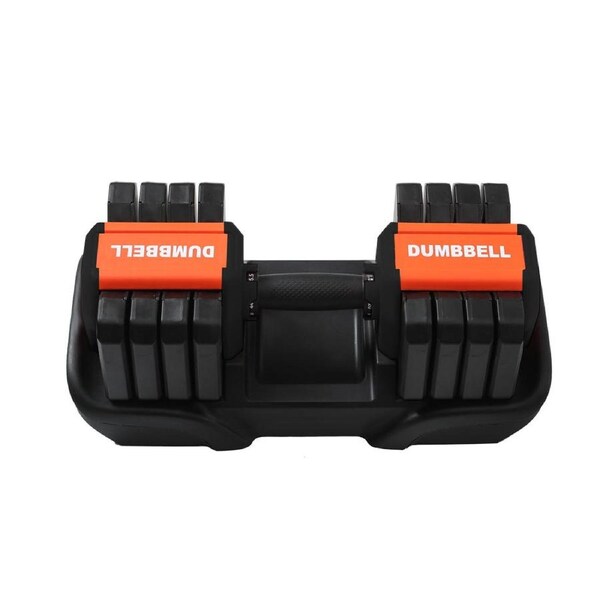 FitnessMaster 25KG Adjustable Dumbbell Set Home GYM Exercise Equipment Anti-rolled Orange