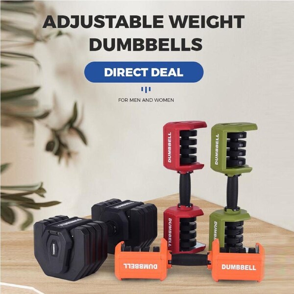 Fitness Master 25KG Adjustable Dumbbell Set Home GYM Exercise Equipment Anti-rolled Red