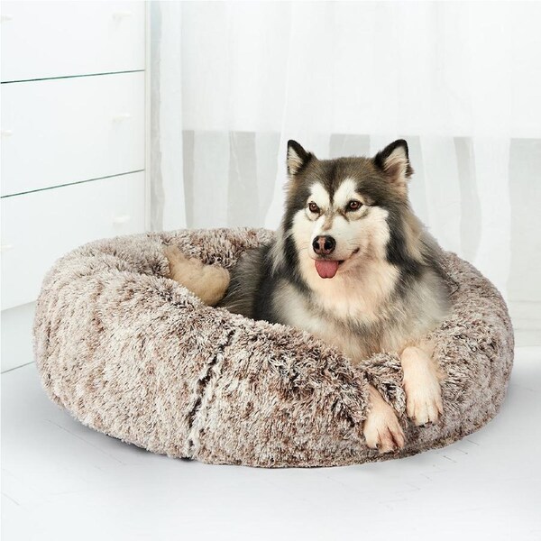 Pawz Replacement Pet Bed Covers With Zipper Dog Mattress Durable Plush Washable Brown / 120cm x 120cm x 27cm