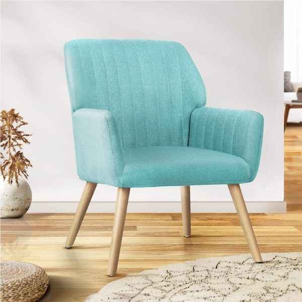 Oikiture Armchair Lounge Chair Armchairs Accent Chairs Sofa Couches Fabric Blue