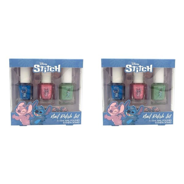 6pc Disney Stitch Nail Polish Kids Pamper Accessory Gift Box Set w/ Nail File