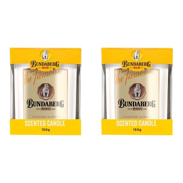 2PK Bundaberg Rum Scented Candle Home/Room Scent Tabletop Decor Fragrance 150g