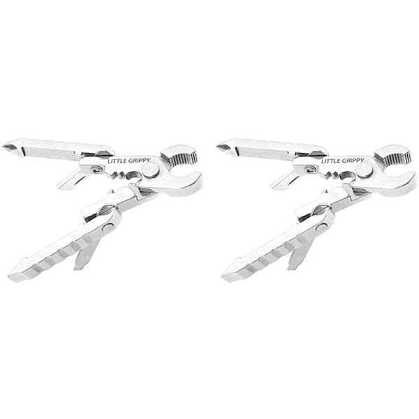 2x Trixie & Milo Little Grippy 7-in-1 Multi-Tool Portable Hand Tool Silver