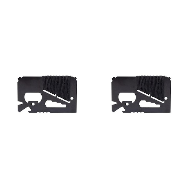 2x Trixie & Milo Pocket Survival 14-in-1 Portable Hand Tool 8.5x5.3cm BLK