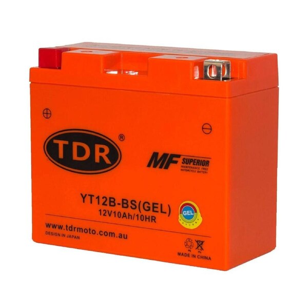 TDR YT12B-BS GT12B-4 YTZ12B-4 12V 10Ah 185CCA Motorcycle Battery Gel Motorbike Snowmobile ATV Watercraft Maintenance Free Sealed Design AGM Technology Rechargeable Terminals
