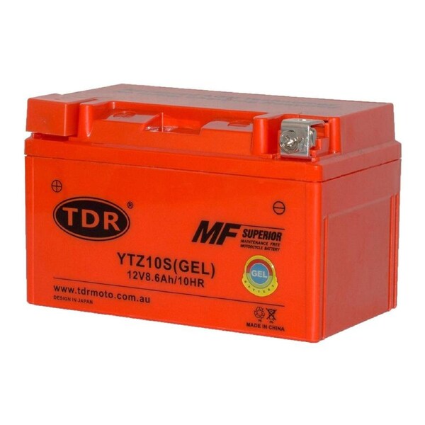 TDR YTZ10S 12V 9AH 190CCA GEL Motorcycle Battery Maintenance-Free Sealed Design Rechargeable Absorbed Glass Mat AGM Technology Motorbike ATV Snowmobile Watercraft Replacement