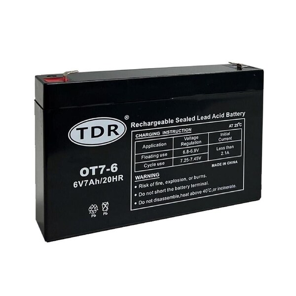 TDRMOTO Battery OT7-6 6V 7Ah AGM SLA GEL Deep Cycle Golf Cart Mower Toy Alarm UPS Power Tool Solar System