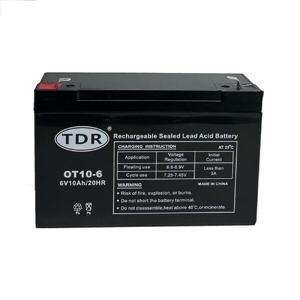 TDR BATTERY OT10-6 6V 10AH AGM Deep Cycle Sealed Lead Acid SLA GEL Battery Scooters Golf Carts Dust Collectors Mowers Electric Vehicles Systems Tools
