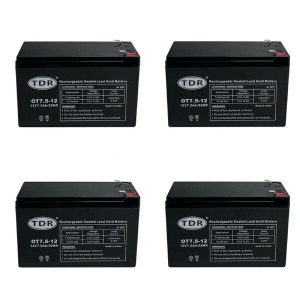 TDR 4pcs BATTERY OT7.5-12 12V 7.5AH AGM Deep Cycle Sealed Lead Acid SLA GEL AGM BATTERY for golf carts dust collectors mowers