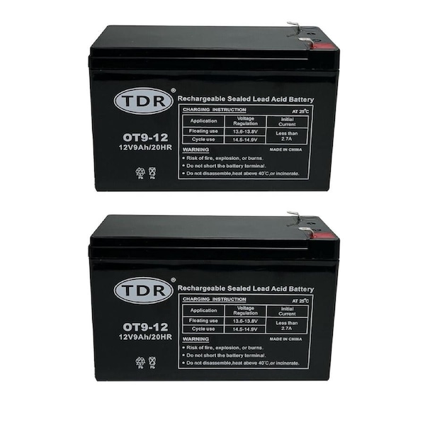 TDR 2pcs BATTERY OT7.5-12 12V 7.5AH AGM Deep Cycle Sealed Lead Acid SLA GEL AGM BATTERY for s, golf carts, dust collectors, mowers
