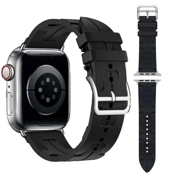 Black For Apple Watch Band iWatch Strap Series 10 SE 9 8 46mm Wristwatch 44mm