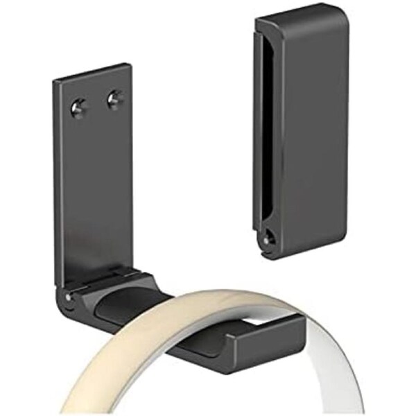 Booc Headphone Stand Hanger Under Desk,360 Degree Rotating PC Gaming Headset Holder Aluminum Clamp Hook, Universal (Black Lite)