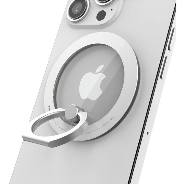 iRing Mag, Magnetic Phone Ring Holder, Grip for MagSafe, Wireless Charging Compatible with iPhone and Other Smartphones (Ceramic White)