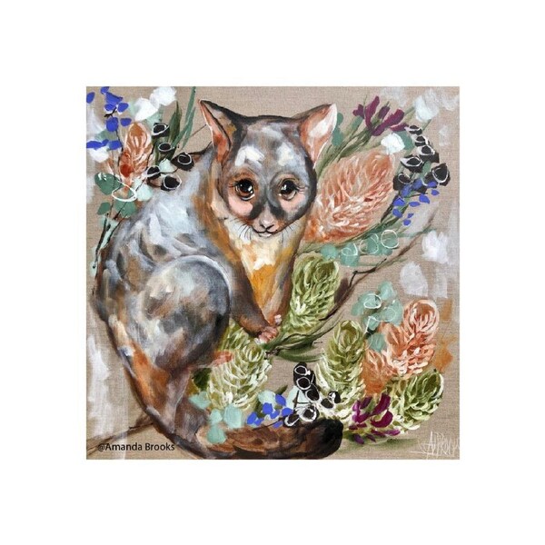 Lilli Rock Possum Trivet Dolomite Stone/Cork Square Heat Resistant Pad 20x20cm