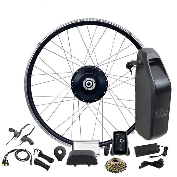 TDR Electric Bike Conversion Kit 48V 750W Rear Hub Motor 28 Inch 29 Inch 700C Wheel 15AH Lithium Battery LCD Display E-Brake Levers Pedal Assist Throttle Controller DIY Kit