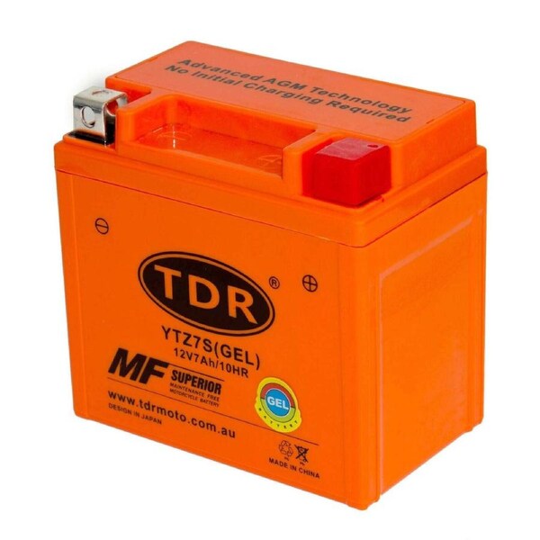TDR GEL Battery YTZ7S 12V 7Ah Replace CTZ7S BTZ7S BTZ7S-BS 12VZ7S TZ7S M727ZS YUAM727ZS Motorcycle Snowmobile ATV Quad Dirt Bike Maintenance Free Sealed AGM Technology