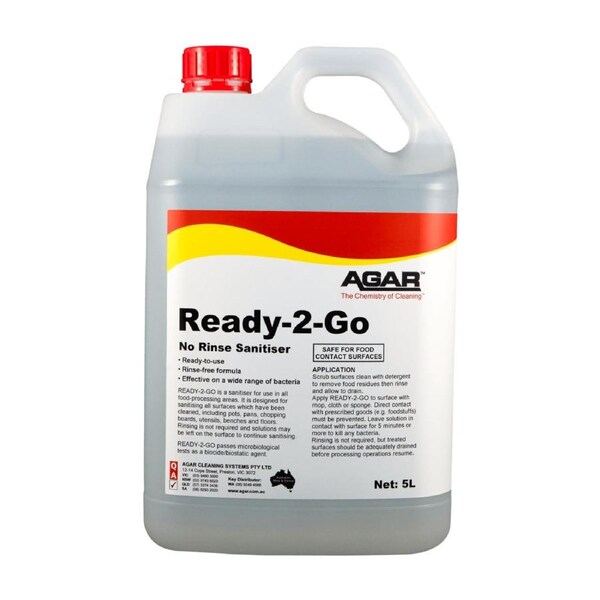 5L Agar Ready-2-Go rinse free and food safe sanitiser
