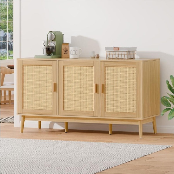 ALFORDSON 3 Doors Buffet Sideboard Cupboard Cabinet Rattan Storage Hallway