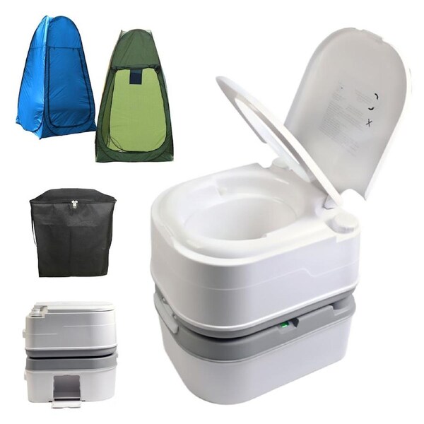 Portable Camping Toilet Outdoor Pop Up Tent Change Privacy Shower Travel Bag Toilet and Bag and Tent