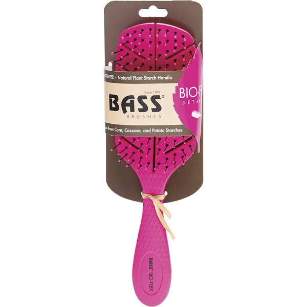 Bass Brushes Bio-Flex Detangler Hair Brush Pink (Made from natural plant starch)