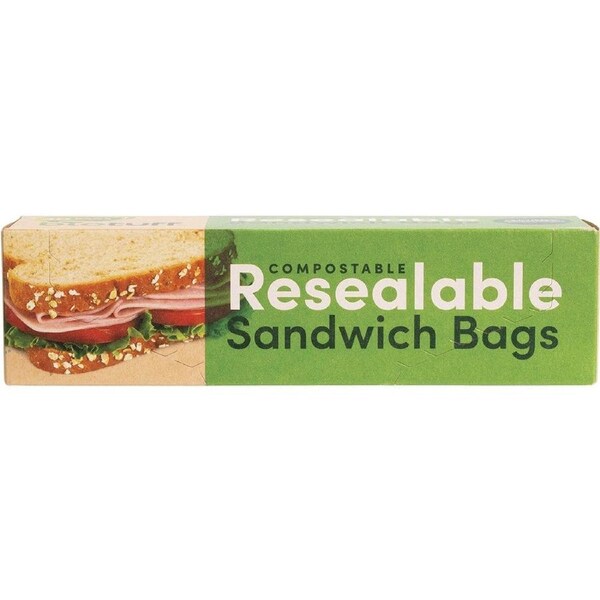 Biotuff Resealable Sandwich Bags 18x17cm 30 Pack