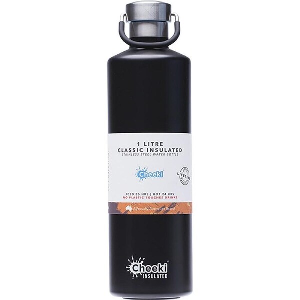 Cheeki Stainless Steel Bottle Insulated Matte Black 1L
