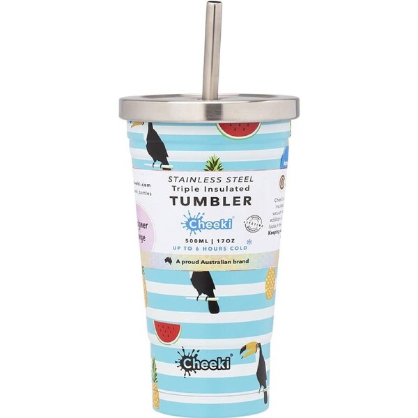 Cheeki Insulated Tumbler Toucan with S/Steel Straw 500ml