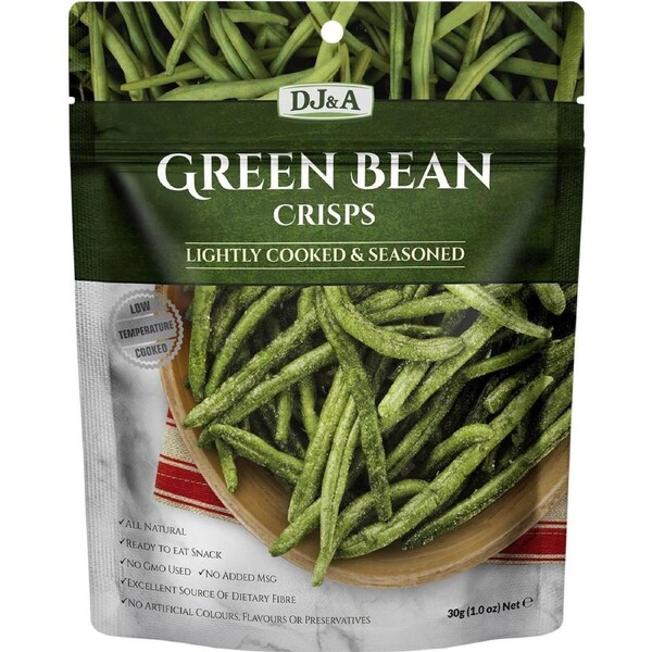 DJ&A Green Bean Crisps 30g (Pack of 10)