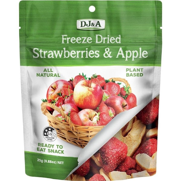 DJ&A Freeze Dried Strawberries & Apple 25g (Pack of 10)