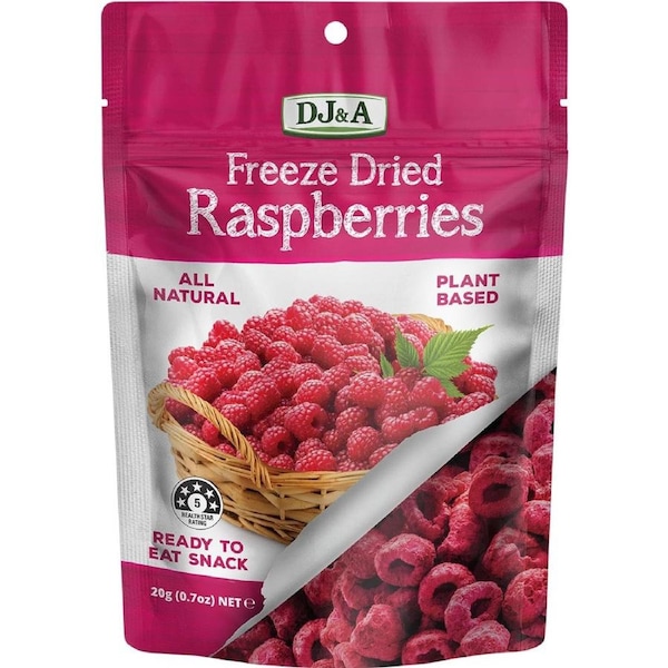 DJ&A Freeze Dried Raspberries 20g (Pack of 10)