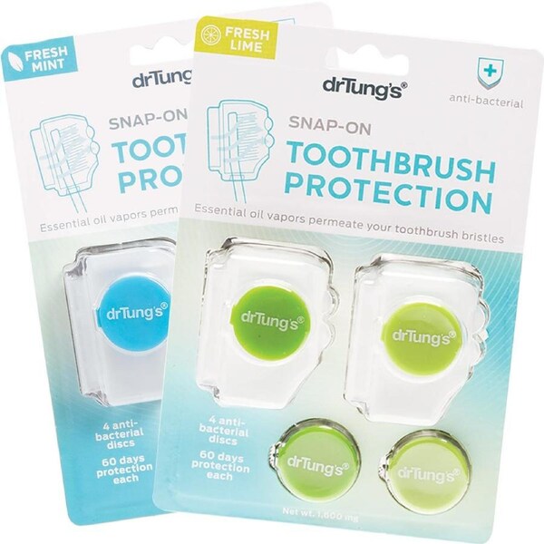 Dr Tung's Toothbrush Protection with 2 Refills (Colour May Vary) 2 Pack