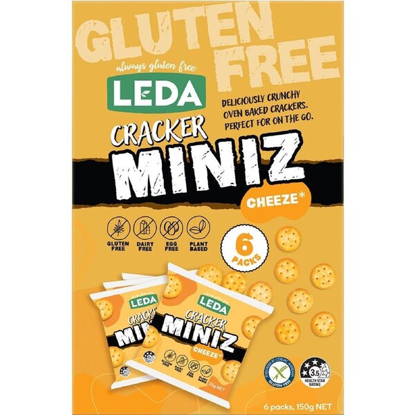 Leda Cracker Miniz Cheeze Multi 6 Pack 150g (Pack of 6)