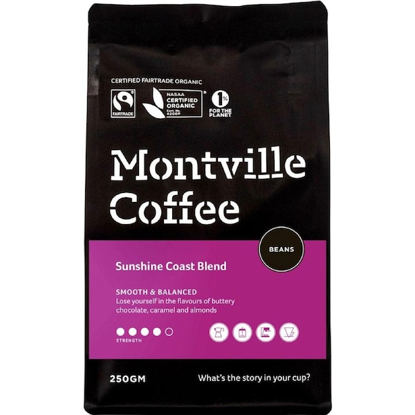 Montville Coffee Coffee Beans Sunshine Coast Blend 250g