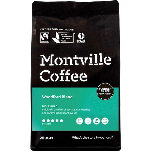 Montville Coffee Coffee Ground Plunger Woodford Blend 250g