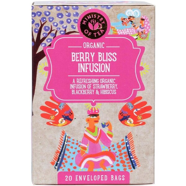Ministry of Tea Organic Berry Bliss Infusion Tea Bags 20 Pack