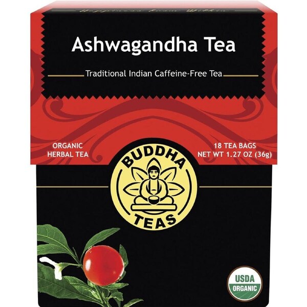 Buddha Teas Organic Herbal Tea Bags Ashwagandha Tea 18 Pack