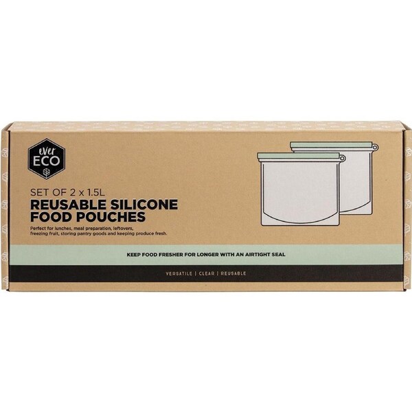 Ever Eco Reusable Silicone Food Pouches 1.5L 2 Pack