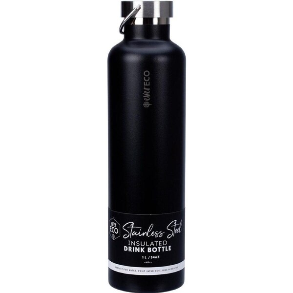 Ever Eco Insulated Stainless Steel Bottle Onyx 1L