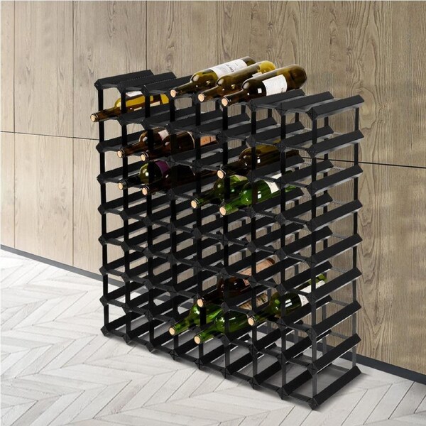 Artiss 12 20 42 72 Bottle Timber Wine Rack Storage Wooden Racks Black 12 Bottles