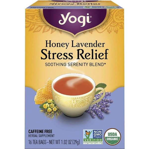 Yogi Tea Herbal Tea Bags Honey Lavender Stress Relief 16 Pack