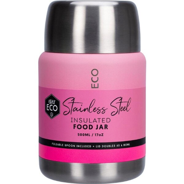 Ever Eco Insulated Stainless Steel Food Jar Rise with Foldable Spoon & Bowl 500ml