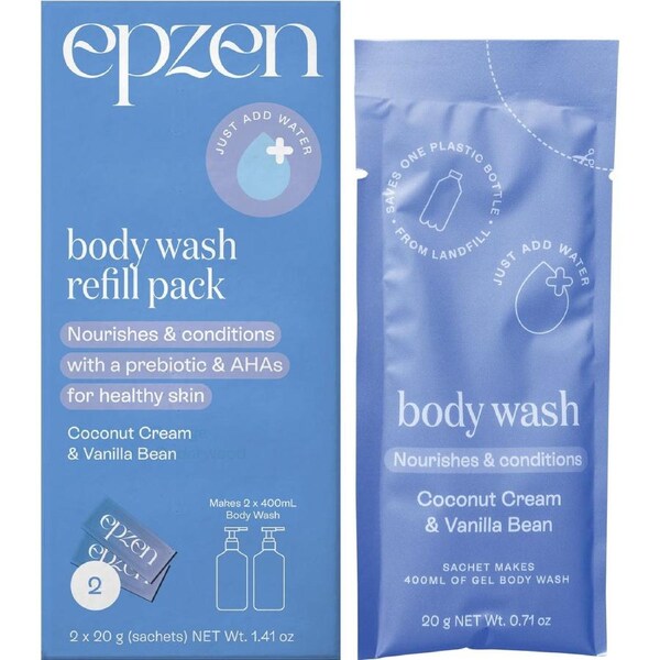 Epzen Body Wash Refill Pack Coconut Cream & Vanilla Bean 2 Pack