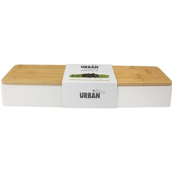Urban Greens Windowsill Grow Kit Microgreens 45x8x6cm(Broccoli, Radish, Rocket Sprouting Seeds)
