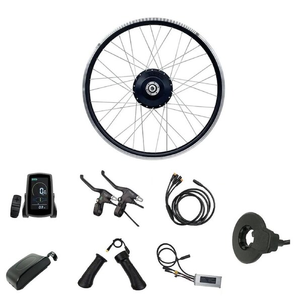 TDR 48V 750W Rear Wheel Electric Bike Conversion Kit, Fits 29", 28", 700C Wheels, Twist Throttle, Pedal Assist, Compatible with Disc & V-Brakes
