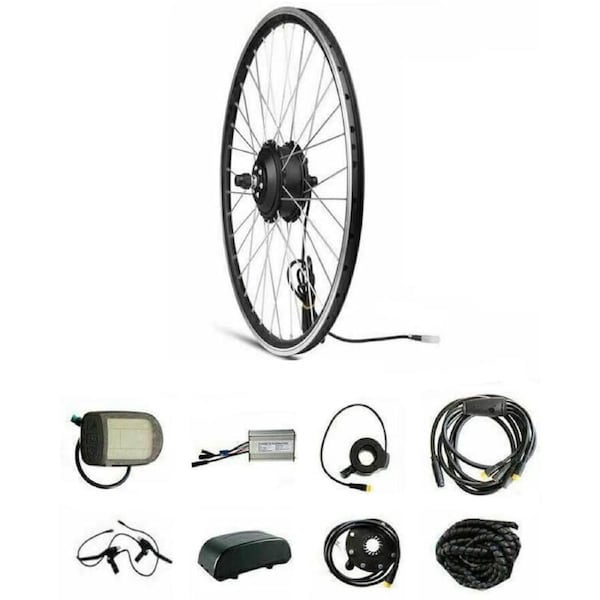 TDR 24" 36V 350W Electric Bike Tricycle Conversion Kit - Front Hub Motor, KT LCD5 Display, Thumb Throttle, Waterproof Wiring