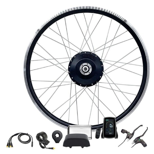 TDR 26 Inch 48V 500W Front Wheel Hub Motor Conversion Electric Bike Kit for 1.75 to 2.25 Inch Wide Tires