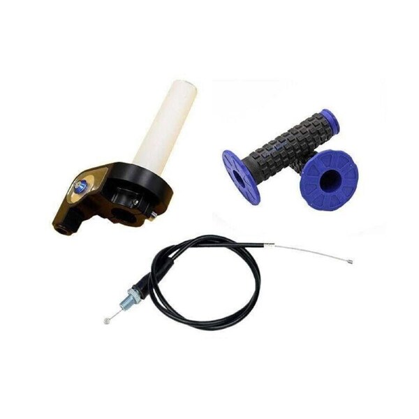 TDR 1/4 Quick Turn Twist Throttle Grip and Cable Set for 50cc 70cc 110cc 125cc 150cc 250cc ATV Quad Dirt Bike, 1.1M Blue