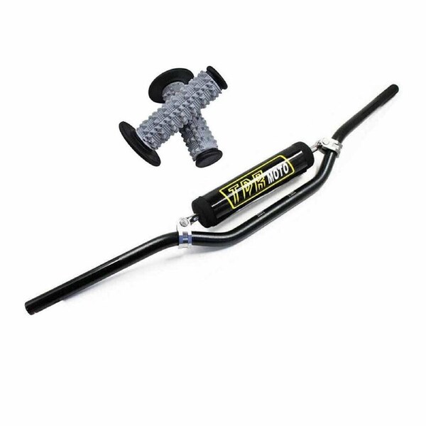 TDR 7/8" 22mm Universal Fit Low Rise Handlebar with Hand Grips for Dirt Bike Motorcycle Motocross Off Road, Includes Bar Pad