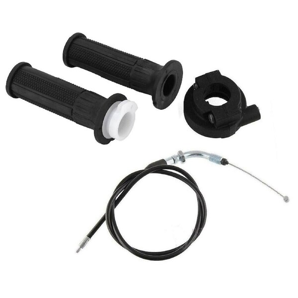 TDR Twist Throttle Accelerator Grip Cable Set for 43cc 47cc 49cc Pocket Rocket Mini Dirt Bike, 22mm Handlebar