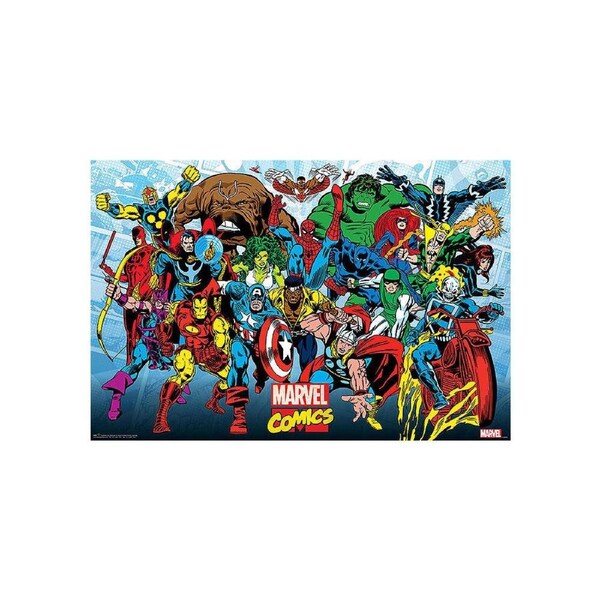 Marvel Comics Retro Running Comic Book Poster/Wall Art 91.5x61cm Wall Decor
